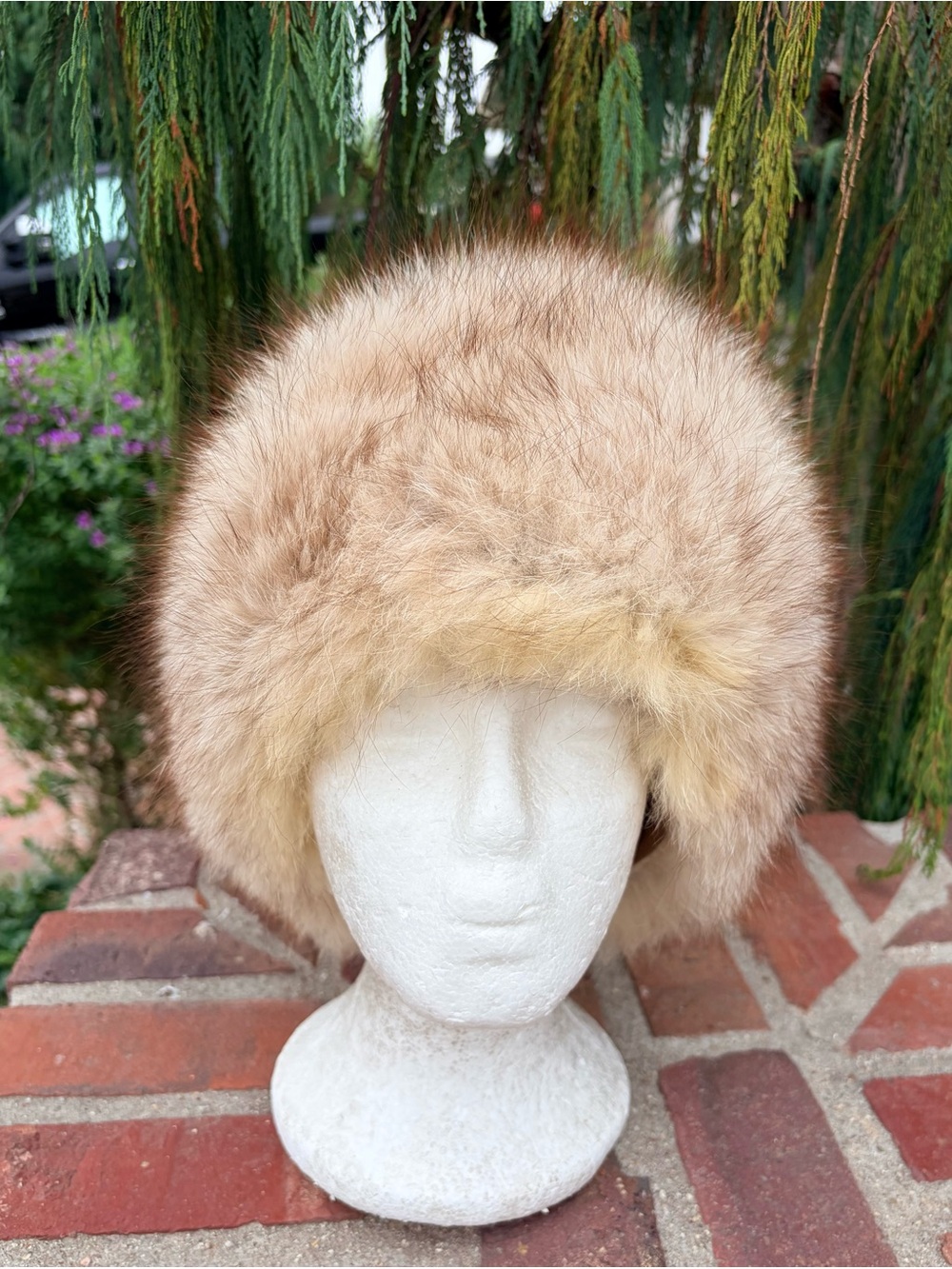 Fluffy Genuine Fox Fur Warm Cossack Hat 22β Mod Pop Retro Vintage